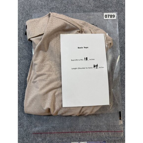 Ann Taylor Blouse Top Women's Large Beige Surplice Neck Long Sleeve Pullover - Picture 5 of 5